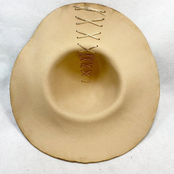 Custom Tan Wool Lace-Up Wide Brim Floppy Hat OS main image 14
